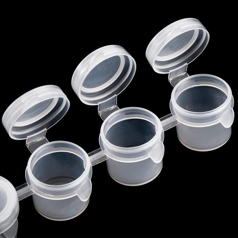 ZEAYEA 100 Strips 600 Pots Empty Paint Pots, Mini Paint Storage Cup with Lids, 5ml/ 0.17 oz Plastic Paint Container for Classrooms School Arts Crafts Paint Supplies - Image 3